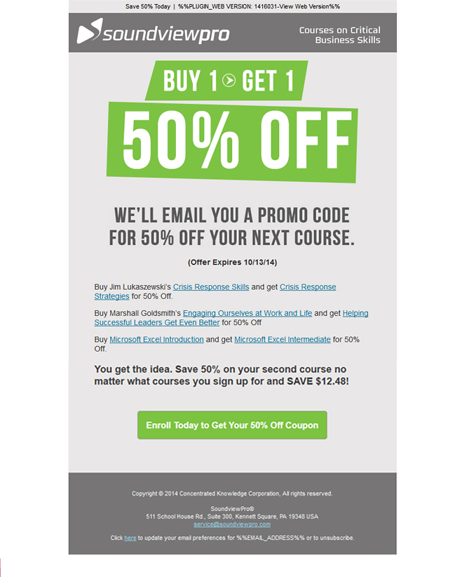 Buy One Get One 25% Off