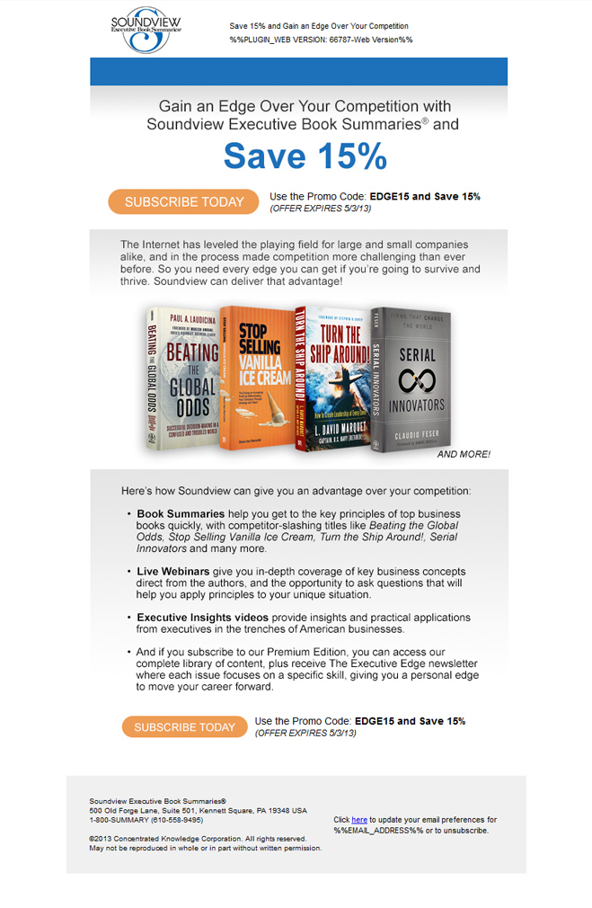 Subscription Promo Email
