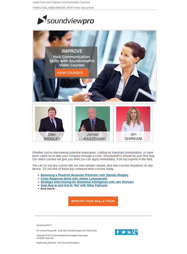 Course Enrollment Email