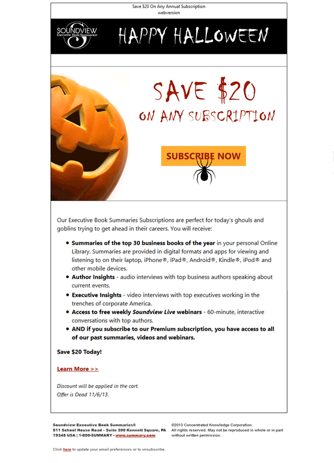 Halloween Promo Email