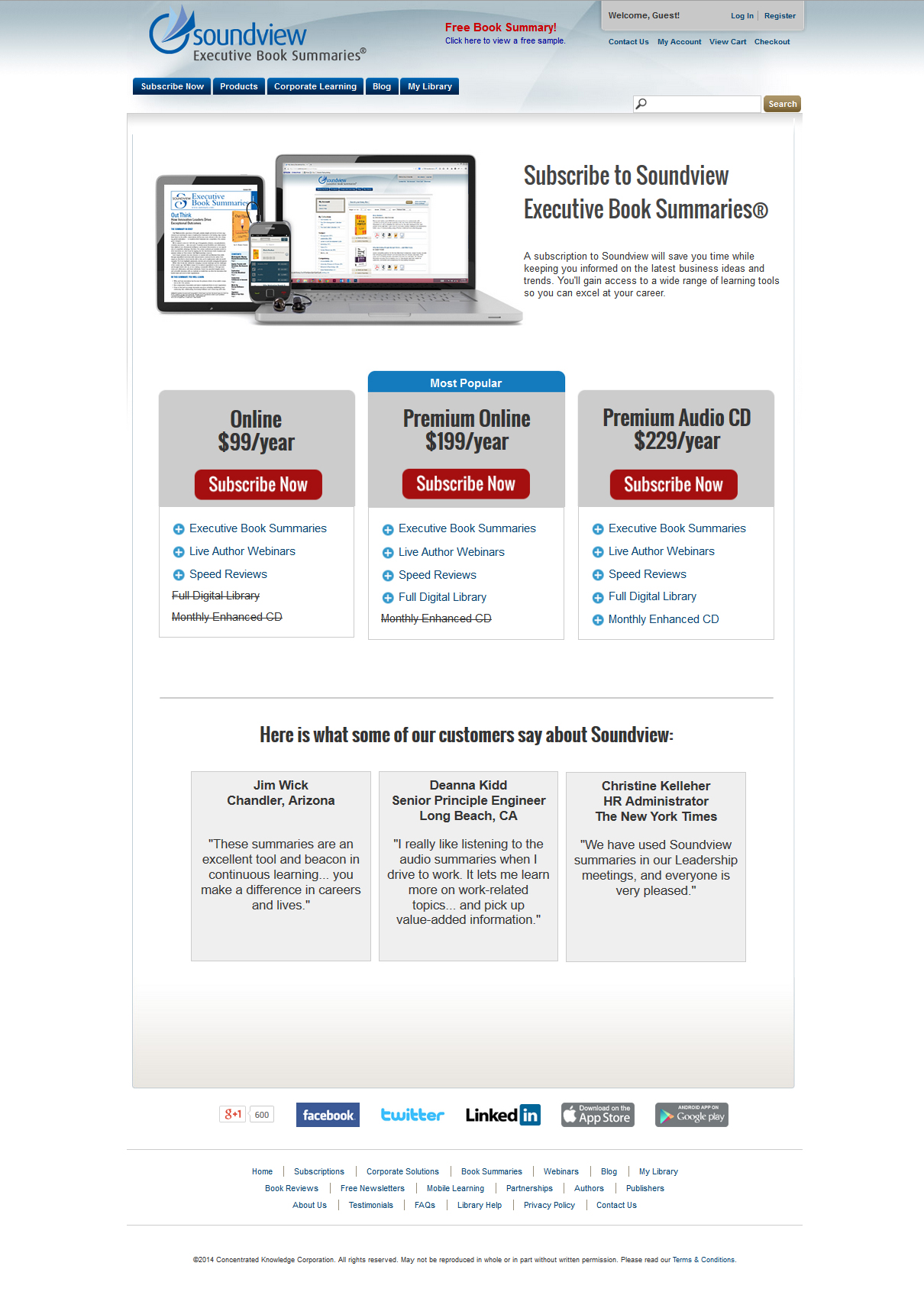 Soundview Subscription page test
